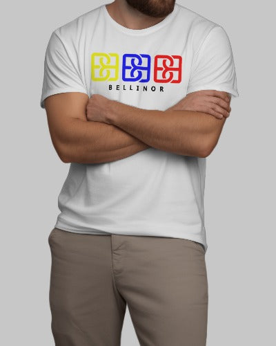 Bellinor Triple Color Logos Crewneck T-shirt